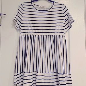 Black and White Striped Babydoll Top